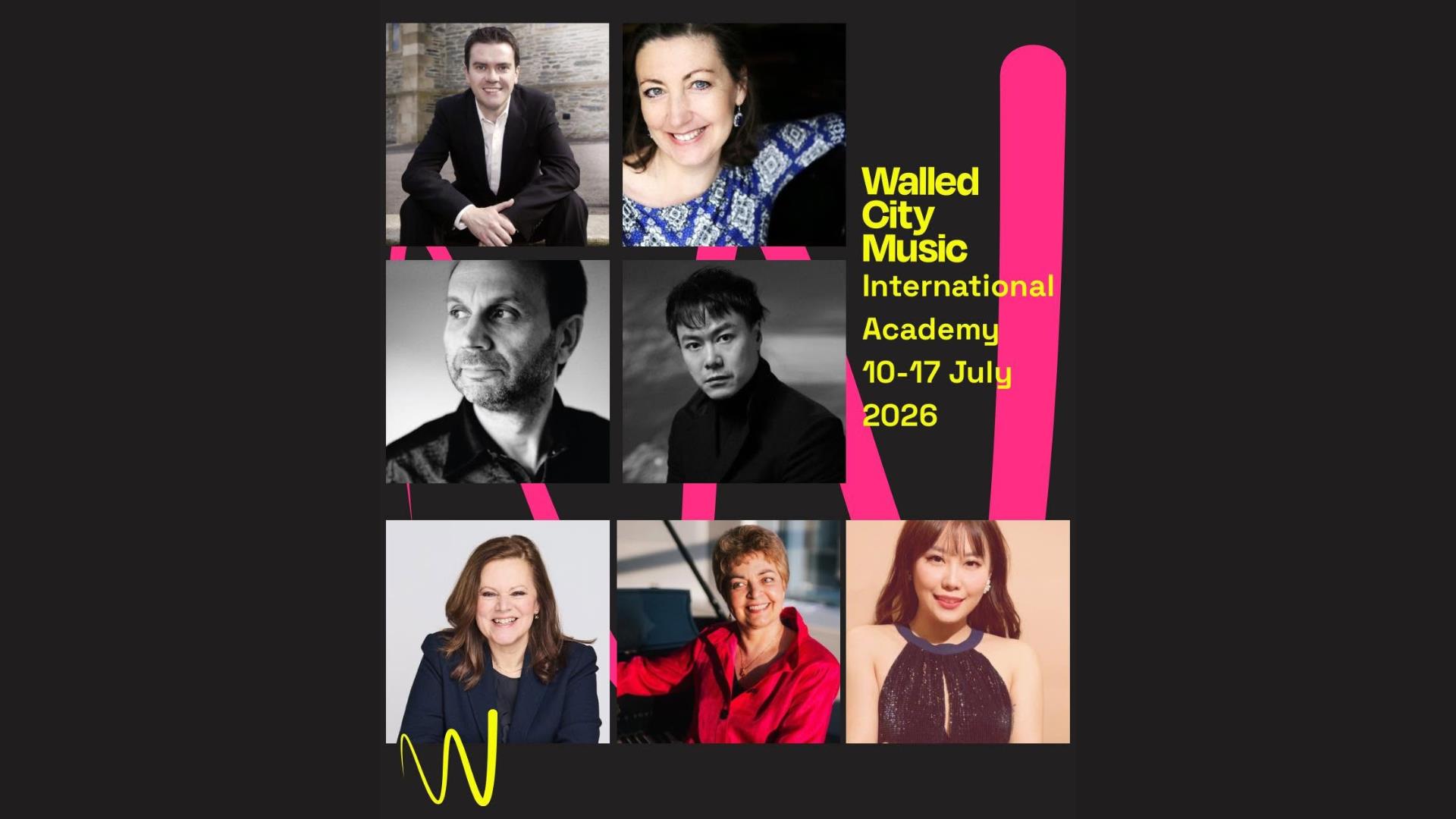 Images of the facilitators and faculty for the Walled City Music International Academy, taking place 10-17 July 2026