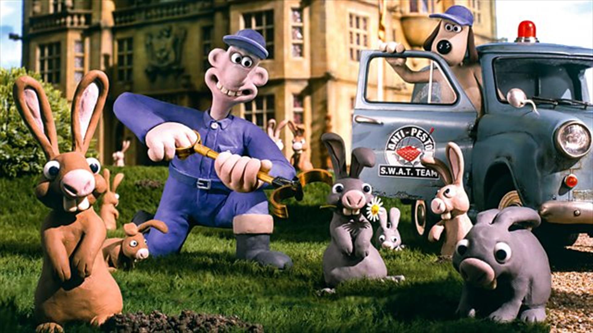 Wallace capturing rabbits