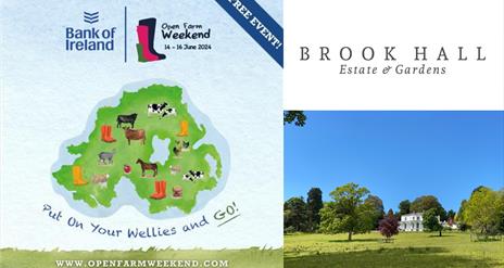 BOIOFW Map Graphic with a photo of Brook Hall and their Logo