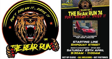 Poster for the start point for Bear Run 74