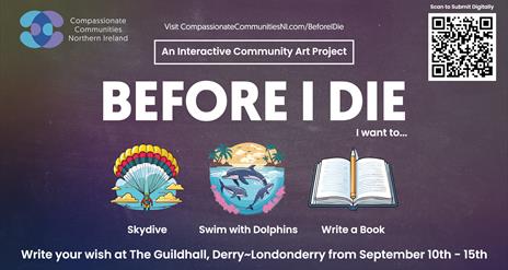 Poster for Before I Die Wall event.
