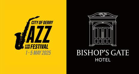 Promotional image for the Bishops Gate Hotel jazz lineup. Details in description.