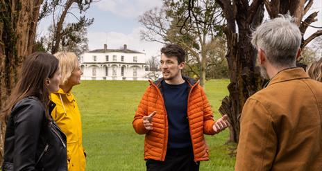 Guided tour in garden outside Brook Hall. Brook Hall Estate & Gardens, Derry~Londonderry.