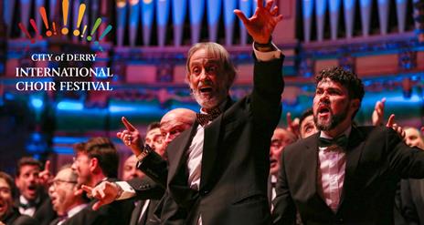 A snapshot from a performance with the Guildhall's organ visible in the background.