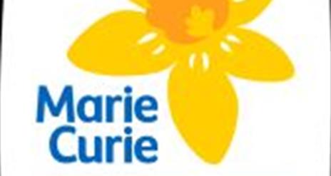 Image shows daffodil, logo of Marie Curie charity