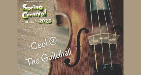 Promo image for the 'Ceol at The Guildhall' event.