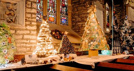 Image of some locally made Christmas Trees as part of the Christmas Festival at St. Columb's Cathedral