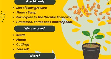 plant and seed swap flier repair cafe vine permaculture 5th april 2025