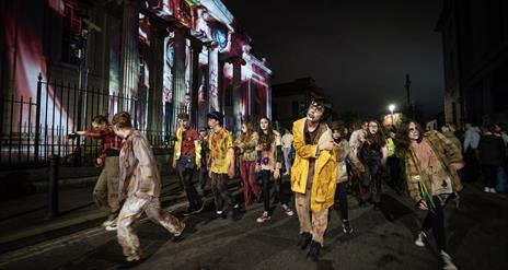 ZOMBIES WALKING DOWN BISHOP STREET