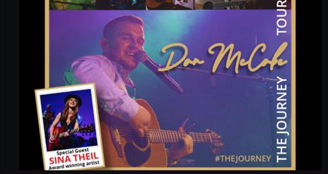 Promotional image showing singer Dan McCabe and special guest Sina Theil.