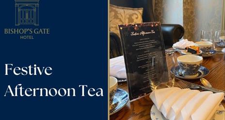 Afternoon Tea set up in Bishop's Gate Hotel