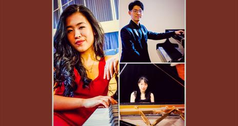 Promotional image for the Concerto Prize event, showing the three finalists who will be competing.