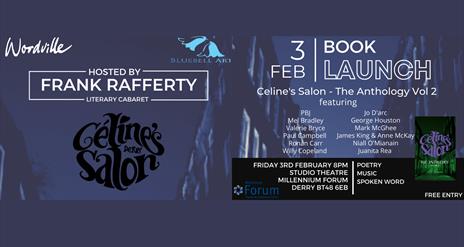 Promotional image for the 'Celine’s Salon Book Launch & Performance Event'