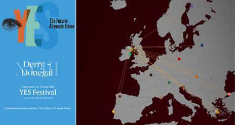 A map showing the locations across Europe that the exhibitions will feature