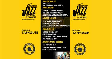 Guildhall Taphouse's jazz lineup, details in description.