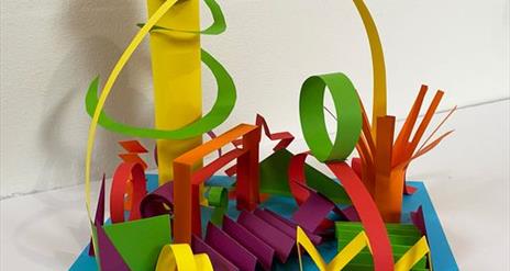 Colourful paper sculpture