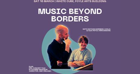 Promotional image for the 'Music Beyond Borders' event, showing the featured artists.