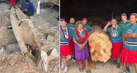 team of boat builders and navigators from the Micronesian islands who are here as part of Brook Hall Canoe Project