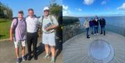 Image of Gary from GS Chauffeurs with some Golf Clients alongside an image of a group on a tour along the North Coast