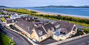 Aerial image of Harbour Inn with Lough Swilly in the background