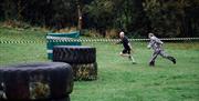 Zombie chasing runner