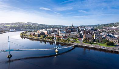 Aerial Image of the Walled City & Peace Bridge