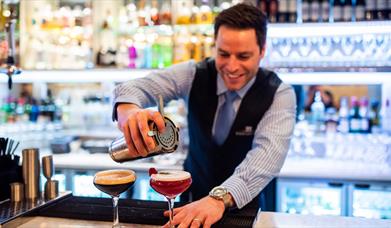 Bar staff at the Bishop's Gate Hotel.