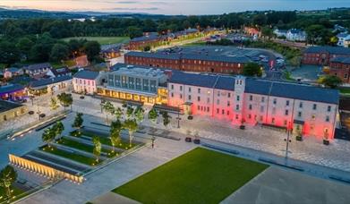 Exterior of Ebrington Hotel, taken from above.