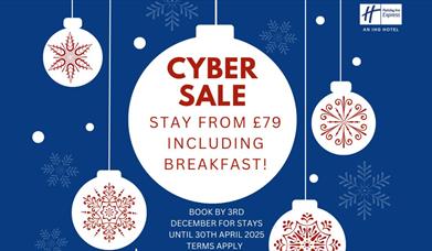 Promotional image for the Holiday Inn Express Cyber Sale.