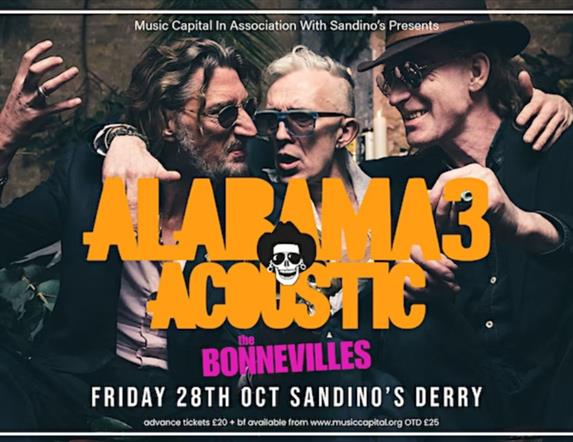 Promotional poster for the Alabama 3 Acoustic event.