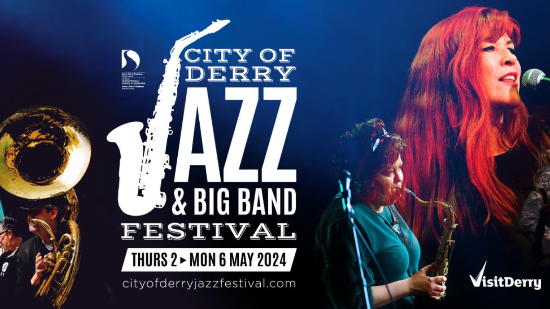 Promotional banner for the 2024 City of Derry Jazz & Big Band Festival