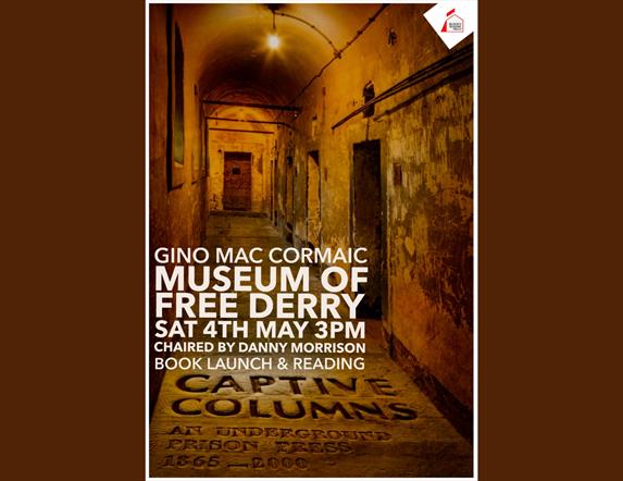 Promotional image for the Gino Mac Cormac event coming up at the Museum of Free Derry