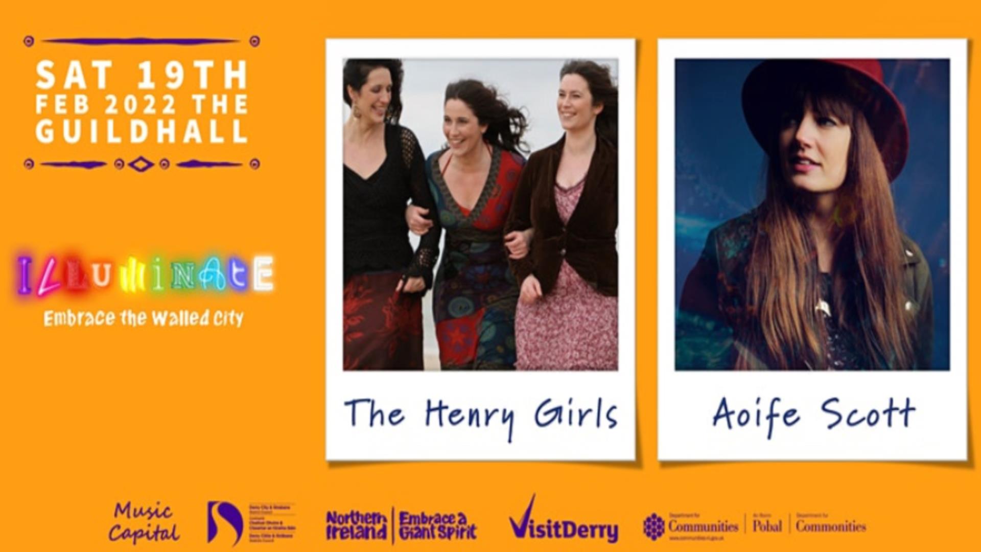 Promotional image for 'The Henry Girls & Aoife Scott' event.