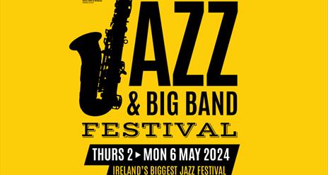 City of Derry Jazz & Big Band Festival 
Ireland's Biggest Jazz Festival 
Yellow and black logo
