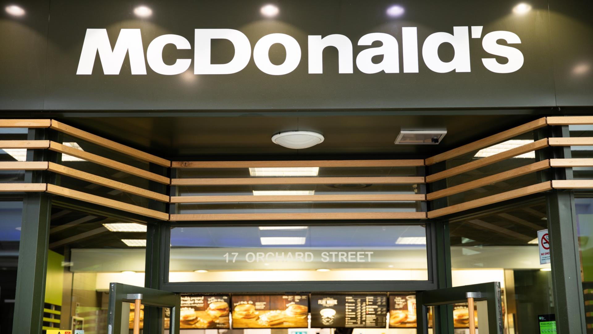 The entrance to McDonald's Restaurant at Foyleside Shopping Centre.