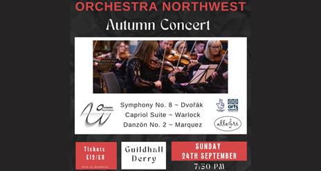 Orchestra NorthWest Autumn Concert, Sunday 24th September in the Guildhall at 7.30pm