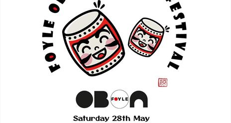 This image contains details of the Foyle Obon Japanese Festival taking place on Saturday 28th May from 5.30pm at The Playtrail.
