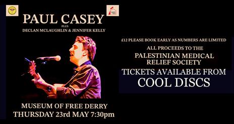 Promotional image for the Paul Casey special musical performance, repeating the details listed in the description.