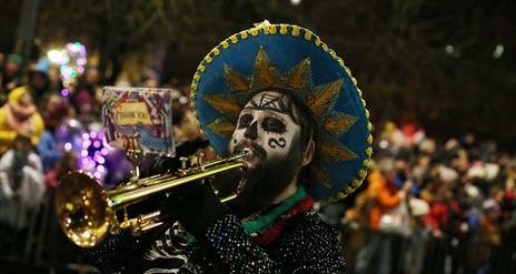 Musicians perform at a previous Derry Halloween festival.