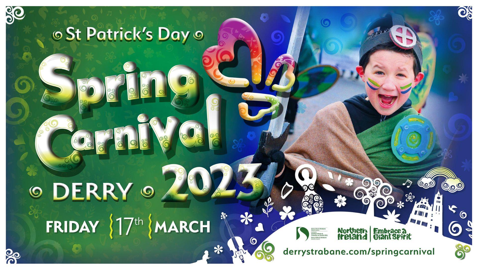 Promo image for the 2023 Spring Carnival Event in Derry-Londonderry.