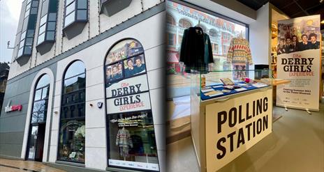 Derry Girls Taster Display of original props at Visit Derry's Visitor Information Centre