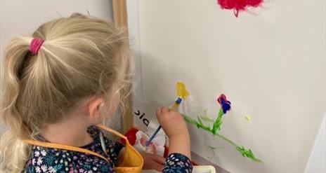 Image of child painting a picture