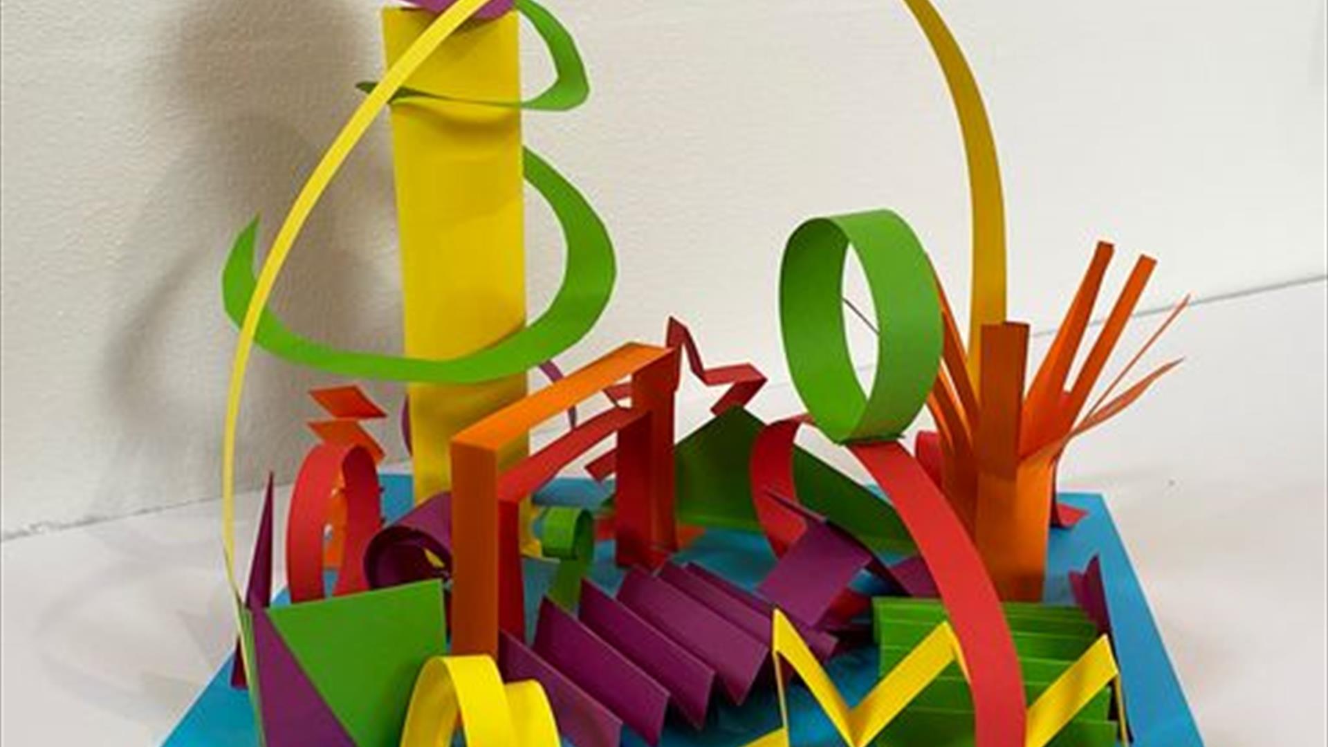 Colourful paper sculpture