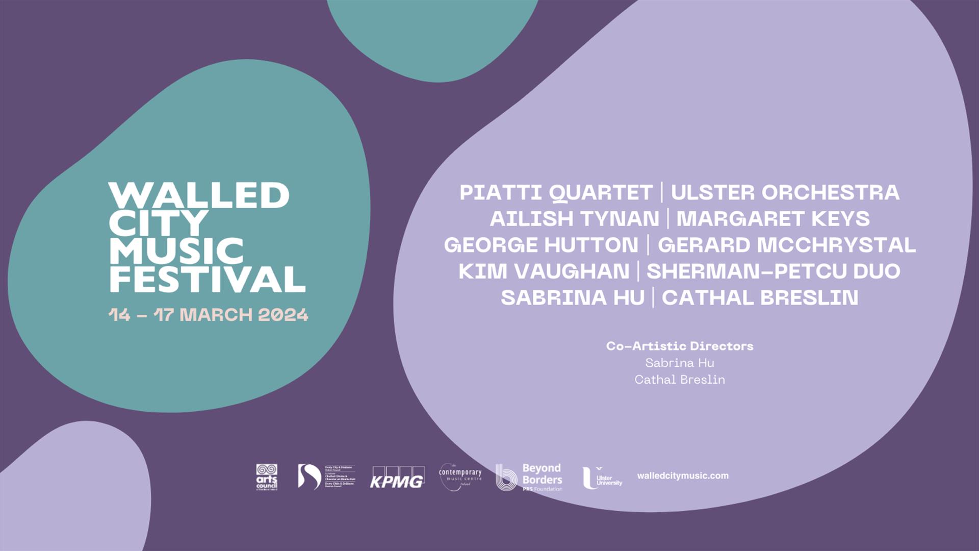 Promotional image for the Walled City Music Festival, listing out the featured acts.
