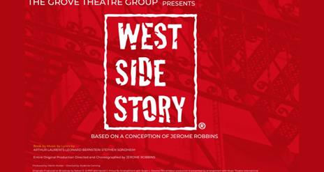 Promotional poster for West Side Story, taking place at the Millennium Forum Theatre and Conference Centre.