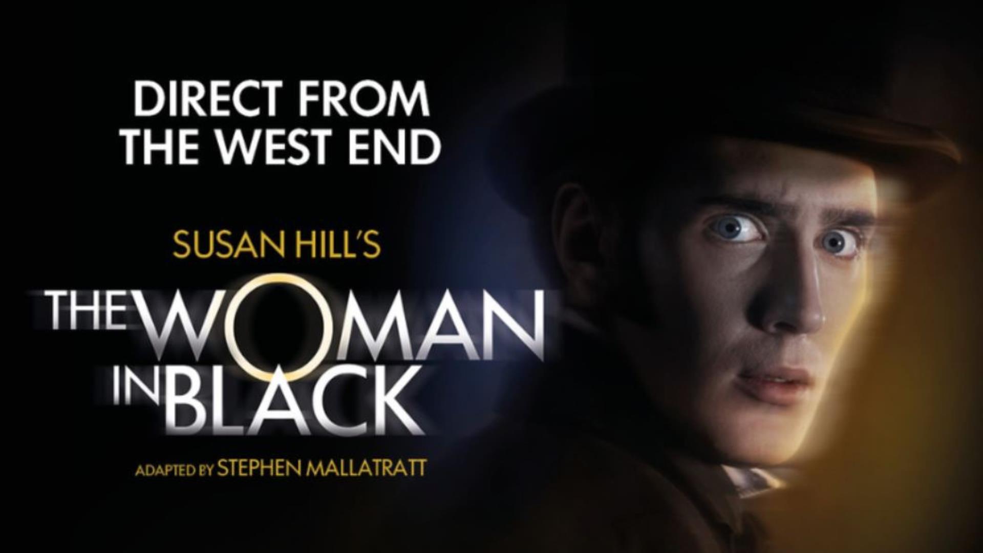 A promotional picture for 'The Woman in Black' event taking place at Millennium Forum Theatre and Conference Centre.
