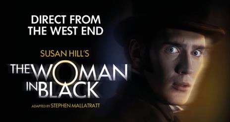 A promotional picture for 'The Woman in Black' event taking place at Millennium Forum Theatre and Conference Centre.