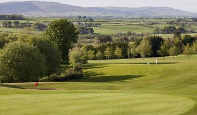 Promotional image for the 'Golf Away' promotion at the White Horse Hotel.