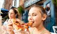 Girl with pizza