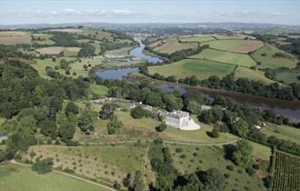 Sharpham House with The River Dart and Totnes in the background